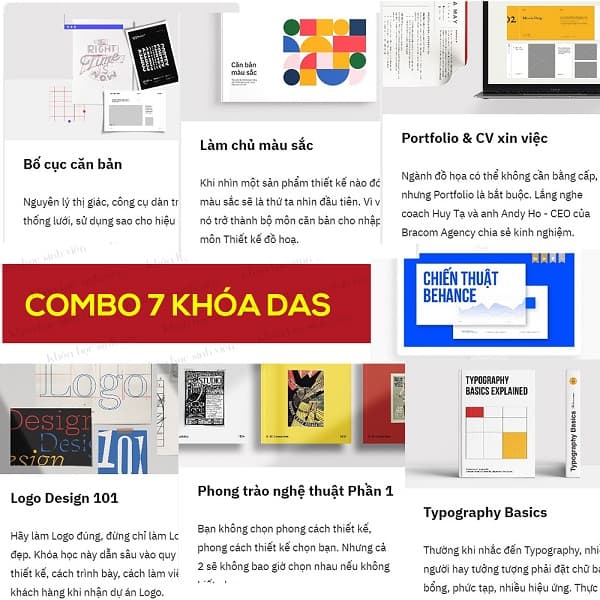 Combo 7 khóa học thiết kế cùng DAS