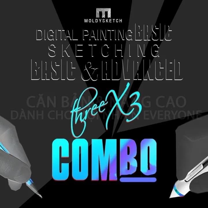 Combo 3 Khoá Học Digital Paiting Cùng Moldysketch