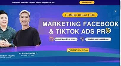 Combo khóa Học Marketing Facebook Và Tiktok Ads Pro Mới Nhất Cùng DC 3 Độ Agency