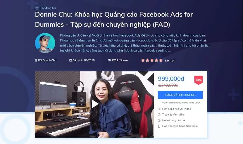 Khóa học quảng cáo Facebook Ads từ tập sự đến chuyên nghiệp (FAD) Cùng Donnie Chu